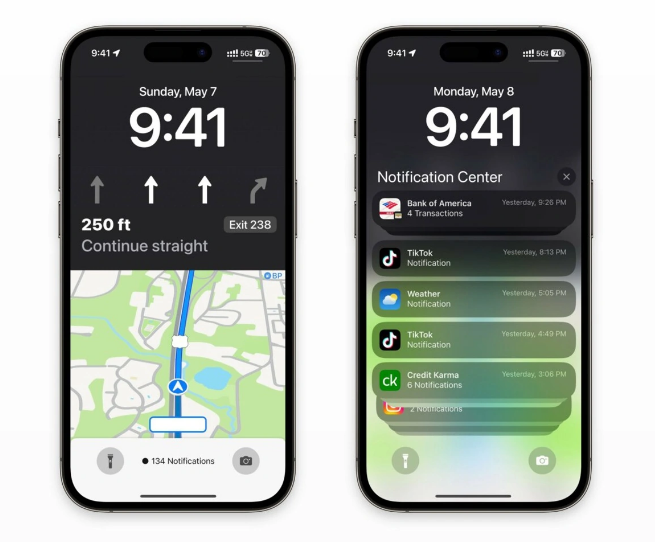 吴桥苹果维修服务分享iOS17锁屏地图导航半屏显示长什么样 